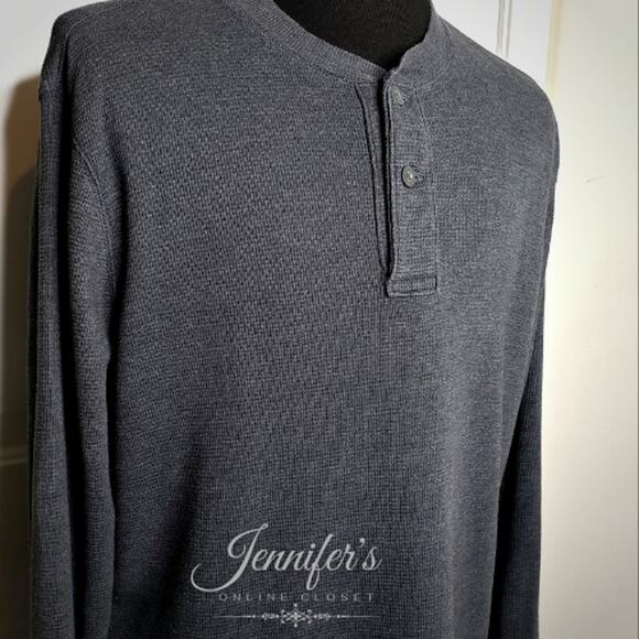 3/$25 Eddie Bauer Men's Charcoal Henley Shirt Size XL - Picture 4 of 8